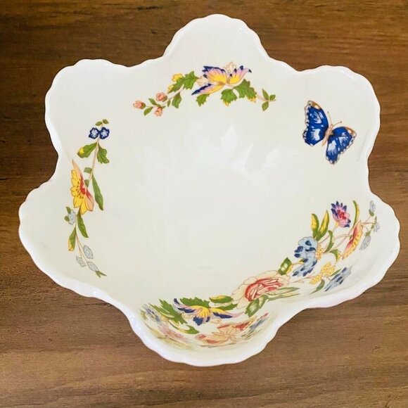 Aynsley Cottage Garden Bowl Trinket Dish Butterflies Flowers - Picture 6 of 10